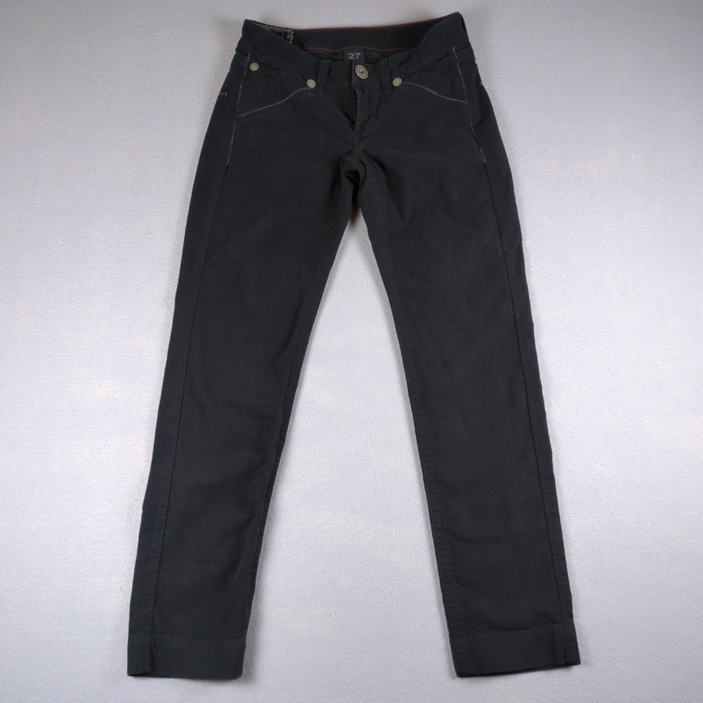 Marithe Francois Girbaud Pants Womens 27x27 Black Slim Straight Stitched Studded